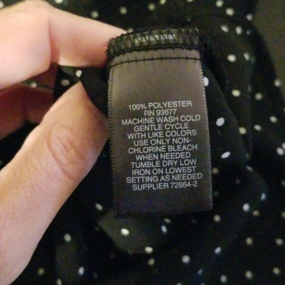 Black Blouse with White Polka Dots - Picture 5 of 5